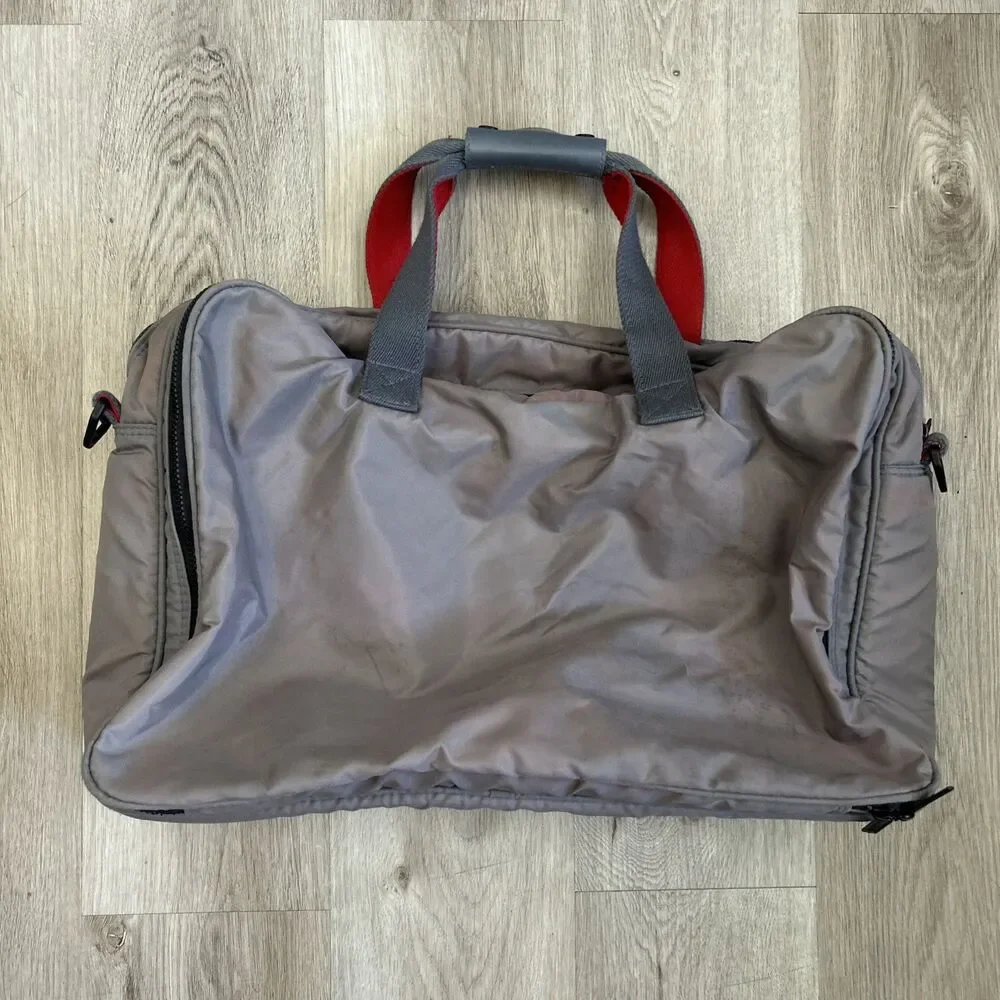 Members Only Duffle Bag Gray Messenger Y2K Straps Rainbow Tag 20x13x7 VTG READ